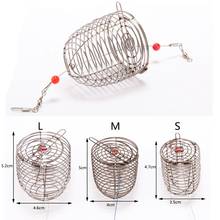 S M L корзина клетка Нижняя проволока рыболовная нержавеющая приманка кормушка маленький держатель приманка стальная ловушка снасти 2024 - купить недорого
