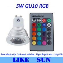 Бесплатная доставка 50 шт./лот 5 Вт RGB лампа 16 цветов GU10 AC95-265V Светодиодная лампа с пультом дистанционного управления 2024 - купить недорого