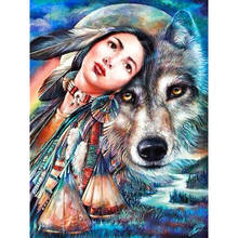5D DIY Full Square/round Diamond Painting Beauty and wolves Embroidery Cross Stitch Rhinestone Mosaic  Home Decor 2024 - buy cheap