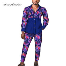 Tracksuit Men Set African Print Dashiki Casual Shirts and Trousers Pant Set Plus Size African Mens Clothing Men Set WYN833 2024 - buy cheap