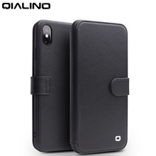 QIALINO Stylish Genuine Leather Flip Case for iPhone X/XS/XR Max Magnetic Buckle Handmade Card Slot Phone Cover for iPhone11 Pro 2024 - buy cheap