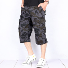 2019 Brand Men's Casual Camouflage Loose Long Cargo Shorts Men Large big Size Multi-pocket Military Short Pants Overalls Male 2024 - buy cheap