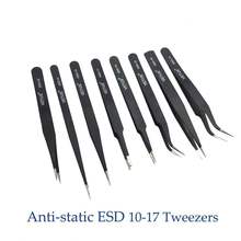 High Quality 8pcs free ship Anti-static ESD 10-17 Tweezers Set For Soldering Station Welding Assist Tools 8pcs/lot 2024 - buy cheap