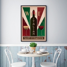Pôster de vinho italiano, vintage, pintura em tela, bar, arte da parede, retrô, clássico, estampa de vinho, decoração de parede da cozinha, restaurante, casa 2024 - compre barato