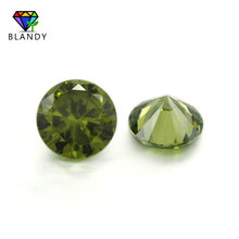 100pcs/lot AAAAA 0.8~3.0mm Olive CZ Stone Round Brilliant Cut Peridot Color Cubic Zirconia Synthetic Gems For Jewelry 2024 - buy cheap