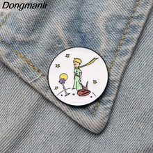 DMLSKY Cute Fox and Prince boy Brooch Cartoon Cute Enamel Pins For Women Men Backpack Brooch Personality Pin Accessory M2788 2024 - buy cheap