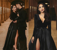 South African Black Girls Long Sleeves Prom Dress 2019 Saudi Arabic Holidays Graduation Wear Evening Party Gown Custom Made Plus 2024 - buy cheap