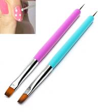 2 way Nail Art Dotting Pen UV Gel Acrylic Drawing Painting Liner Flower Brush Rhinestone Crystal Nail Painting Pen Drawing Brush 2024 - buy cheap