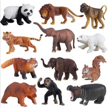 Animal Model Toy Set Action Figures Lion Tiger Elephant Bear Baboon Chimpanzee Hippo Learning Educational Toys for Children Gift 2024 - buy cheap