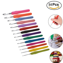 New Multicolor Plastic Handle Aluminum Crochet Hooks Knitting Needle Set Yarn Sweater Weave Craft Tools 2024 - buy cheap