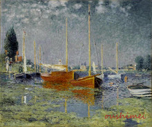 Импрессионистская картина маслом Monet's Red Boats Картина на холсте Ручная работа известный пейзаж 2024 - купить недорого