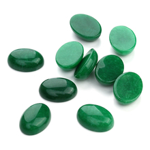 Cabujón de piedra Natural para hacer joyas, Jade VERDE de 10x14/13x18/18x25mm, 10 unids/lote 2024 - compra barato