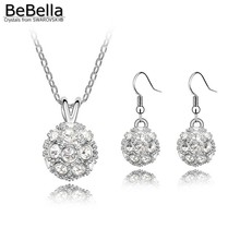BeBella Crystal ball shaped necklace earrings jewelry set made with Swarovski Elements 2024 - buy cheap