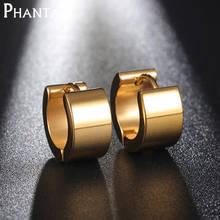 Phantaci 7MM No Fade Round Clip On Earrings For Women Gold Color Smooth Lady Woman Stud Earrings Fashion Jewelry 2024 - buy cheap