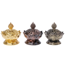 Quemador de incienso de Buda, miniincensario clásico de sándalo, Flor de Loto, Aleación tibetana 2024 - compra barato
