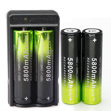GTF 4pcs 3.7V 18650 Battery 5800mAh Li-ion Rechargeable 18650 Batteria For LED Flashlight Torch +EU/US Battery Charger 2024 - buy cheap
