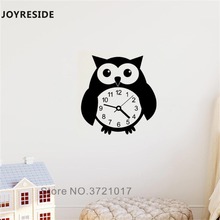 Joylive-patrón de búho adhesivo artístico de pared para niños, reloj de pared adhesivo de vinilo para decoración del hogar, dormitorio de bebé, diseño Interior, A911 2024 - compra barato