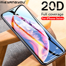 Vidrio Templado 20D para iphone, Protector de pantalla de vidrio templado, cubierta completa, película curvada, para 7, 8, 6, 6s Plus, X, XS, MAX, XR, 11 Pro Max 2024 - compra barato