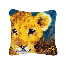 HOT Latch Hook Cushion Kits Gift DIY Needlework Crocheting Throw Pillow Unfinished Yarn Embroidery Set Pillowcase Animal Lion 2024 - buy cheap