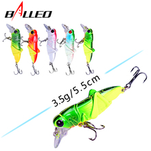 Balleo 2pcs 5.5cm3.5g Grasshopper insects Fishing Lures Flying Wobbler Lure hard bait Lifelike Artificial baits Bass Swimbait 2024 - buy cheap