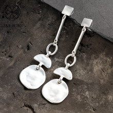 Hotsale Silver Color Stud Earrings for Women New Jewelry Geometric Metal Fashion Drop Hanging Earrings pendientes brincos Gift 2024 - купить недорого