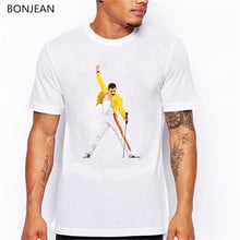 Freddie mercury T shirt men Hip Hop rock tshirt homme white t-shirt summer top male Cool The Queen Band T-Shirt anime shirt 2024 - buy cheap