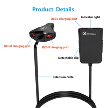 4 порта USB Автомобильное зарядное устройство Quick Charge 3,0 телефонный зарядный адаптер концентратор Расширение пассажирской зарядки для iPhone Samsung Huawei Xiaomi 2024 - купить недорого