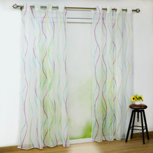 Pastoral Tulle Striped Curtain Panel For the Kitchen Window Curtains Sheer Living Room Bedroom Tulle 1PCS/Lot 2024 - buy cheap