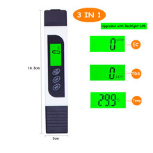 3 in 1 Digital TDS EC Temperature Tester meter with backlight water quality monitor C/F for aquarium 35% off 2024 - buy cheap