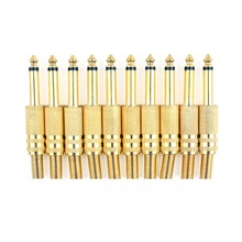 Areyourshop Hot Sale 10 Pcs Gold Plated 6.35mm Male 1/4 Mono Jack Plug Audio Connector Soldering 2024 - buy cheap