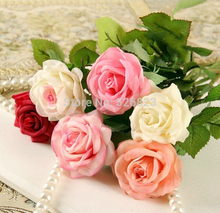 Розовые цветы из искусственного латекса, синие, желтые, реалистичные, реальные на ощупь, украшения для свадебной вечеринки, розы, цветочные композиции, 30 шт. 2024 - купить недорого