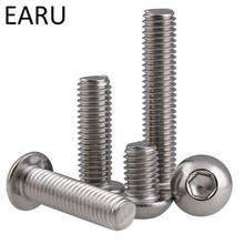 DIN7380 304 Stainless steel Standard Round Pan Hexagon Hex Socket Cup Cap Head Screws Bolt M2.5*3/4/5/6/10/12/14/16/20/25/30/40 2024 - buy cheap