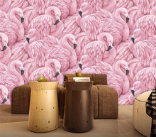 Flamingos Bird Animal Wallpaper Murals for Living Room Home Wall Decor Modern HD Photo Mural Printed Wallpaper Custom Size 2024 - buy cheap
