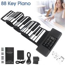 Piano de saída midi, 88 teclas, piano recarregável de silicone eletrônico, teclado flexível, alto-falante embutido com pedal de sustentação 2024 - compre barato