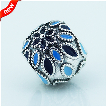 Fits for Pandora Bracelets Cathedral Rose blue Enamel Silver Beads New Original 100% 925 Sterling Silver Charms DIY Jewelry 2024 - buy cheap