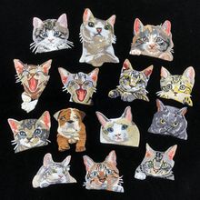 New Anime Cat Patch Embroidery Badge Applique Pocket Patch Cute Cheap Embroidered Iron on Cartoon Patches for Clothes Sticker 2024 - buy cheap