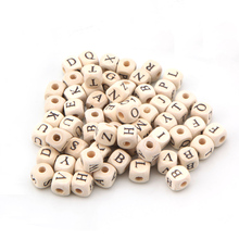 400Pcs 10*10mm Selected Natural Wooden Alphabet Beads Cube Square Dice Letter Beads Toys For Jewelry Findings Kid Craft Project 2024 - buy cheap