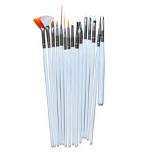15pcs Nail Art White Handle Design Nylon Brush Set Dotting Brush Liner Dot Tool Drawing Painting Pen Polish Brush Kit NAO25 2024 - buy cheap