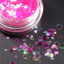 1Box Shiny Round Ultrathin Sequins Colorful Nail Art Glitter Gel Polish Manicure Nails UV Decorations Chrome Pigment Nail Powder 2024 - buy cheap