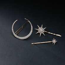 Star Moon Rhinestone Hair Clip For Women Hair Pin Fashion Hair Accessories Jewelry Party Gift 2024 - buy cheap