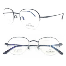Monturas de gafas redondas ovaladas Vintage de titanio puro 100% montura de gafas de calidad superior 2024 - compra barato