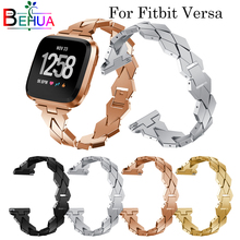 Pulseira de aço inoxidável para fitbit, pulseira de substituição luxuosa para relógio inteligente versa, produtos de moda 2024 - compre barato