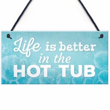 Meijiafei Novelty Hot Tub Sign Garden Decor Hanging Wall Shed Outdoor Plaque  Pool Summer Sign 2024 - buy cheap