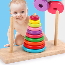 10 Rings Tower of Hanoi Wooden Brain Teaser Puzzle, Early Education Children Toys Hanoi Tower Wood Puzzle Toy Brain Teasers 2024 - buy cheap