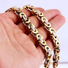 6/8/11mmFashion Jewelry Stainless Steel Necklace Or Bracelet Men Women Silver Color&Gold Flat Byzantine Link Chain 7-40" Hotsale 2024 - buy cheap