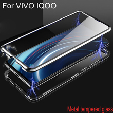 Luxury Magnetic Adsorption Case For VIVO IQOO Metal Frame Clear Tempered Glass Cover For VIVO IQOO Magnetic Flip Cases vivoiqoo 2024 - buy cheap