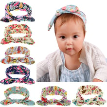 TWDVS Kids Printing Flower Rabbit ears Headband Bow Knot Elastic Hair Band Cotton Headwear kids Hair Accessories W190 2024 - buy cheap