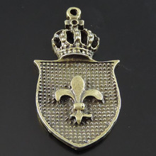 10PCS  Antiqued Bronze  Alloy Tone Crown Shield Pendant Charms 39549 2023 - buy cheap