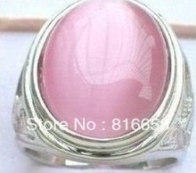 Beautiful Tibet Silver Pink Opal Men's Ring Size:8#~11# 2024 - buy cheap