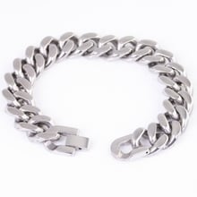 Cool Toggle-clasps Huge 15mm 8.66''  Cuban Curb Chain bracelet Stainless Steel For  Fashion Men's Jewlery 2024 - buy cheap